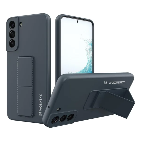 Wozinsky Kickstand Case silicone stand cover for Samsung Galaxy S22 + navy blueeng