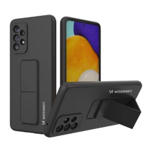 Wozinsky Kickstand Case silicone stand cover for Samsung Galaxy A73 blackeng