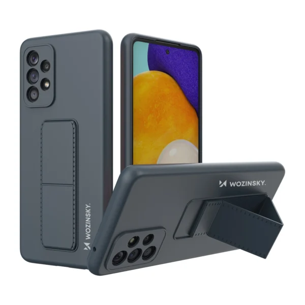 Wozinsky Kickstand Case silicone stand cover for Samsung Galaxy A73 navy blueeng