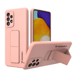 Wozinsky Kickstand Case Silicone Stand Cover for Samsung Galaxy A73 Pinkeng