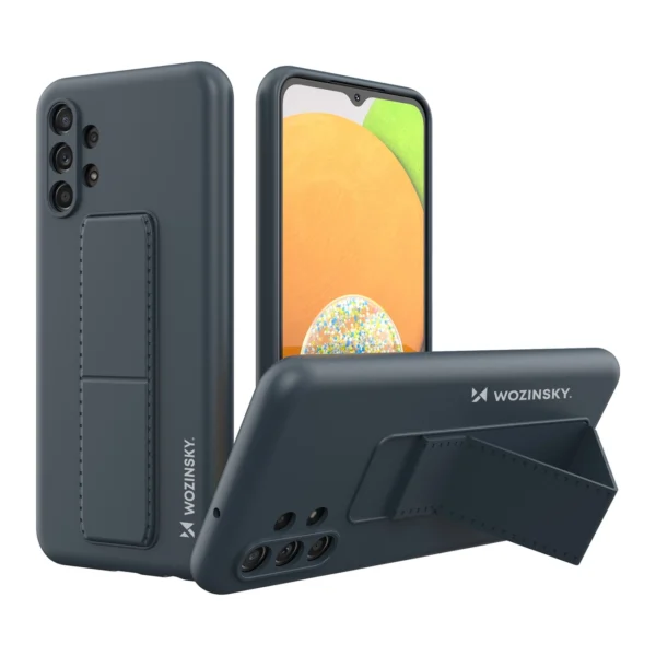 Wozinsky Kickstand Case silicone stand cover for Samsung Galaxy A13 5G navy blueeng