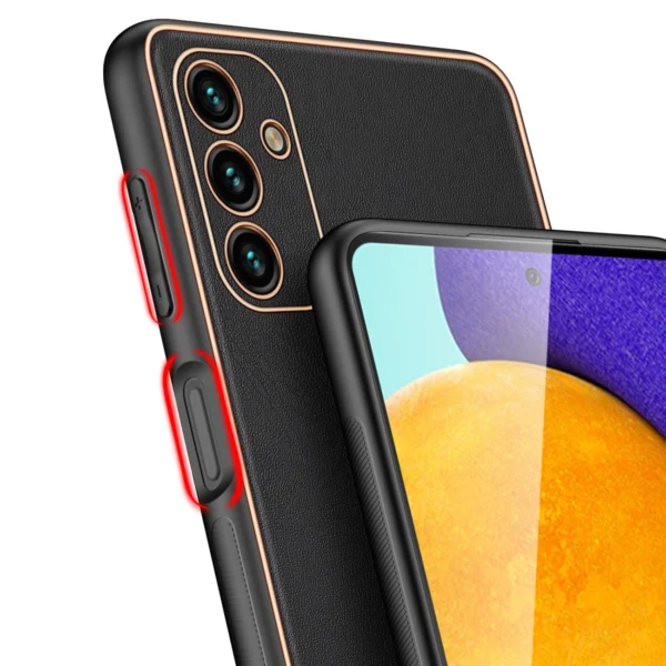 Dux Ducis Yolo elegant cover made of ecological leather for Samsung Galaxy A13 5G blackeng