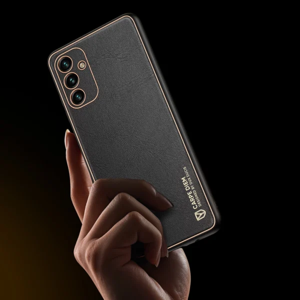 Dux Ducis Yolo elegant cover made of ecological leather for Samsung Galaxy A13 5G blackeng