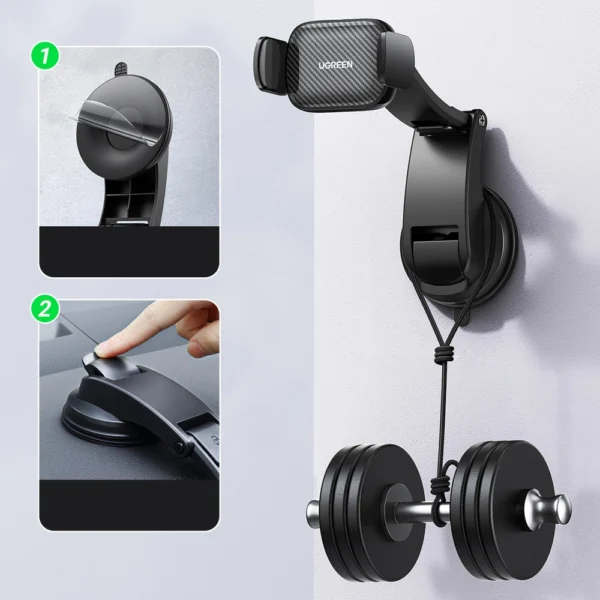 [ON RETURN] Ugreen car clamp for phone on the cockpit glass black (LP370)eng