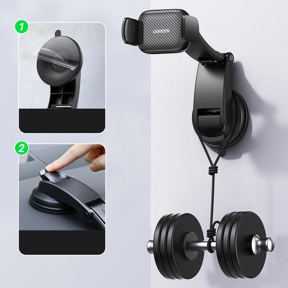 [ON RETURN] Ugreen car clamp for phone on the cockpit glass black (LP370)eng