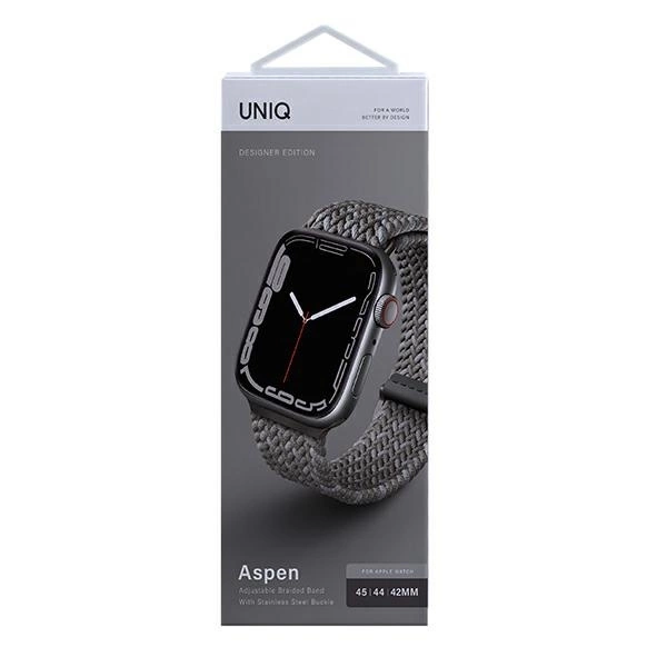 Uniq Aspen Braided Strap for Apple Watch 1/2/3/4/5/6/7/8/SE/SE2 44/42/45mm - Grayeng