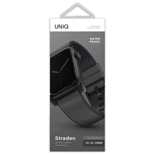Uniq Straden Leather Hybrid Strap for Apple Watch 1/2/3/4/5/6/7/8/SE/SE2/Ultra 42/44/45/49mm - Grayeng
