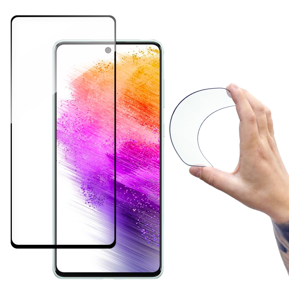 Wozinsky Full Cover Flexi Nano glass film tempered glass with a frame for Samsung Galaxy A73 transparenteng