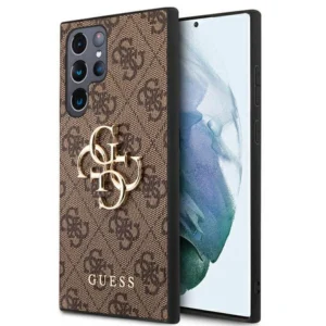 Guess GUHCS22L4GMGBR S908 S22 Ultra brązowy/brown hardcase 4G Big Metal Logoeng