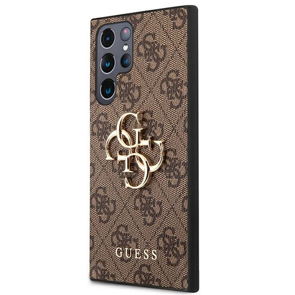 Guess GUHCS22L4GMGBR S908 S22 Ultra brązowy/brown hardcase 4G Big Metal Logoeng