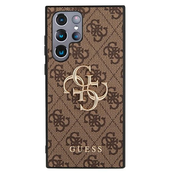 Guess GUHCS22L4GMGBR S908 S22 Ultra brązowy/brown hardcase 4G Big Metal Logoeng