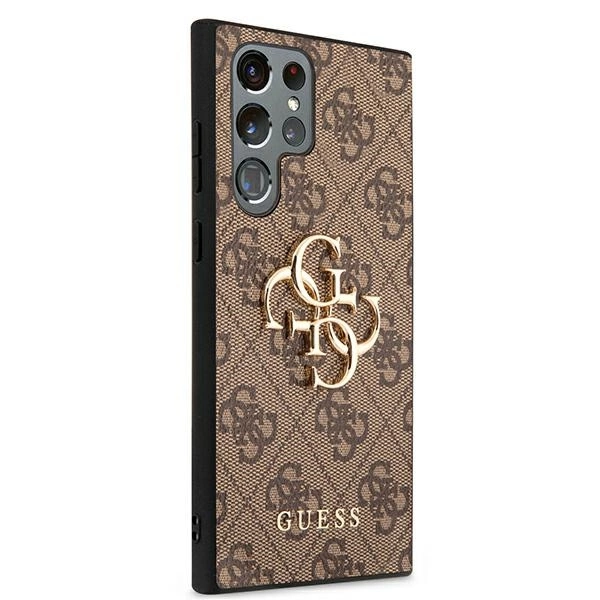 Guess GUHCS22L4GMGBR S908 S22 Ultra brązowy/brown hardcase 4G Big Metal Logoeng