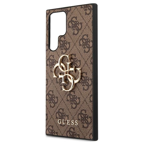 Guess GUHCS22L4GMGBR S908 S22 Ultra brązowy/brown hardcase 4G Big Metal Logoeng