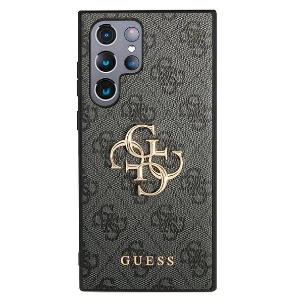 Guess GUHCS22L4GMGGR S908 S22 Ultra szary/grey hardcase 4G Big Metal Logoeng