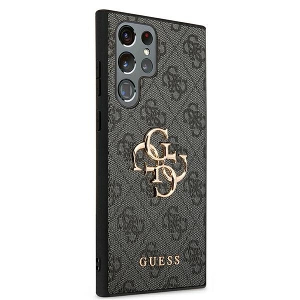 Guess GUHCS22L4GMGGR S908 S22 Ultra szary/grey hardcase 4G Big Metal Logoeng