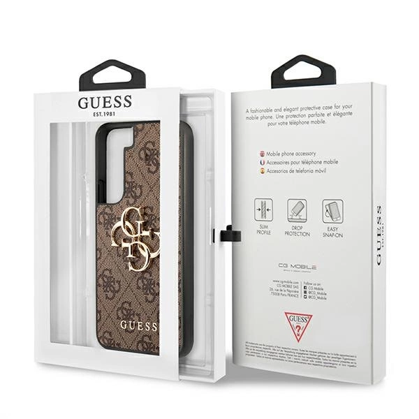 Guess GUHCS22S4GMGBR S901 S22 brązowy/brown hardcase 4G Big Metal Logoeng