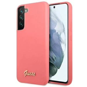 Guess GUHCS22MLSLMGFU S22+ S906 fuchsia/fuchsia hardcase Silicone Script Metal Logoeng