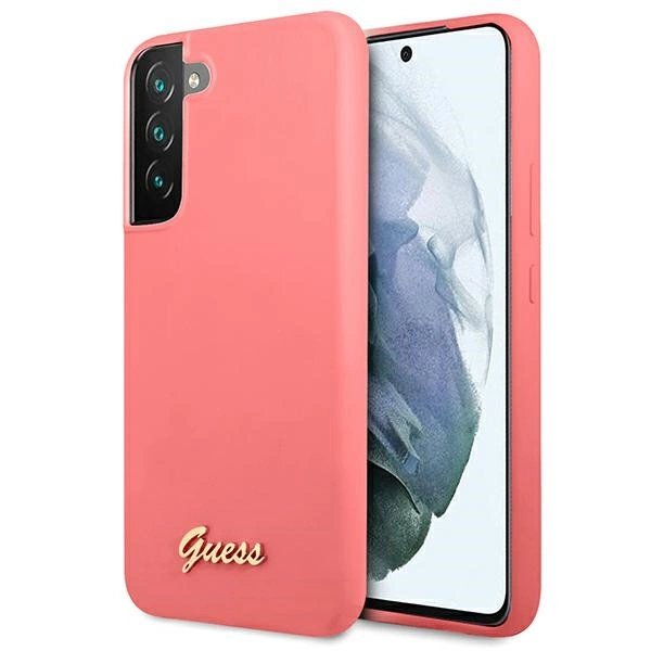 Guess GUHCS22MLSLMGFU S22+ S906 fuchsia/fuchsia hardcase Silicone Script Metal Logoeng