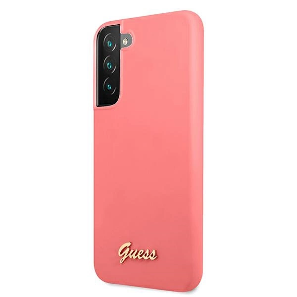 Guess GUHCS22MLSLMGFU S22+ S906 fuchsia/fuchsia hardcase Silicone Script Metal Logoeng