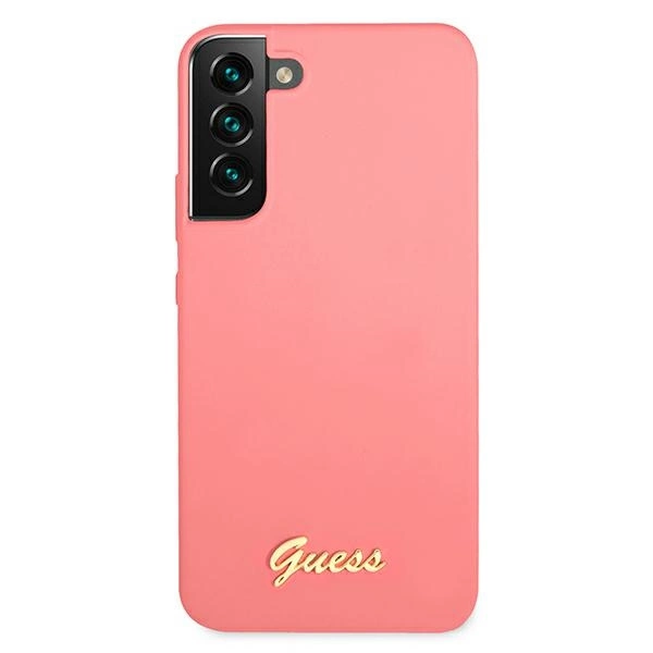 Guess GUHCS22MLSLMGFU S22+ S906 fuchsia/fuchsia hardcase Silicone Script Metal Logoeng