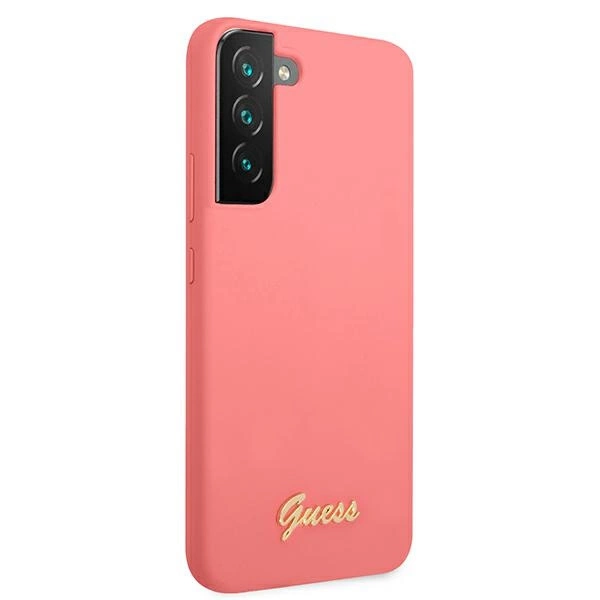 Guess GUHCS22MLSLMGFU S22+ S906 fuchsia/fuchsia hardcase Silicone Script Metal Logoeng