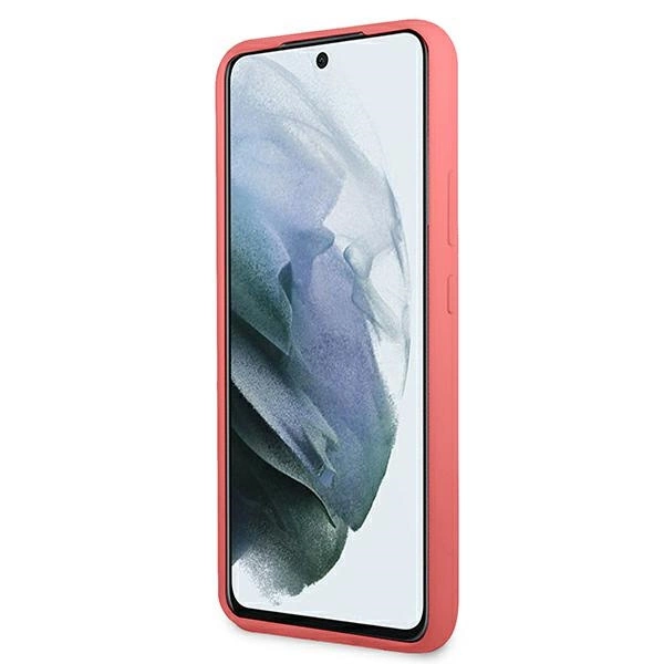 Guess GUHCS22MLSLMGFU S22+ S906 fuchsia/fuchsia hardcase Silicone Script Metal Logoeng