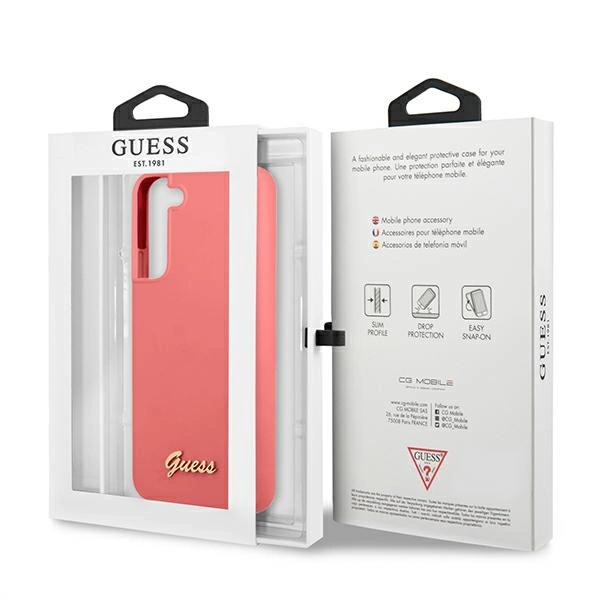 Guess GUHCS22MLSLMGFU S22+ S906 fuchsia/fuchsia hardcase Silicone Script Metal Logoeng