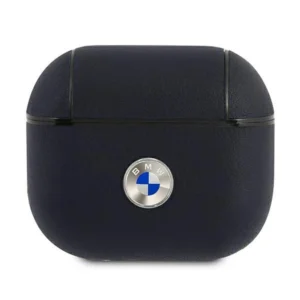 BMW BMA3SSLNA AirPods 3 cover granatowy/navy Geniune Leather Silver Logoeng