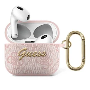 Guess GUA34GSMP AirPods 3 cover różowy/pink 4G Script Metal Collectioneng