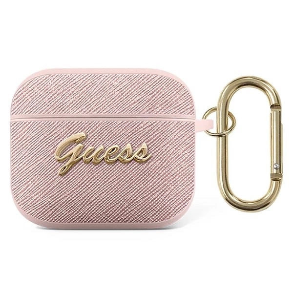 Guess GUA3SASMP AirPods 3 cover pink/pink Saffiano Script Metal Collectioneng