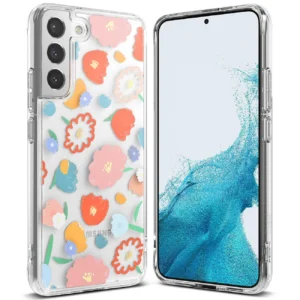 Ringke Fusion Design Armored Case Cover with Gel Frame for Samsung Galaxy S22 + (S22 Plus) transparent (Floral) (F593R31)eng