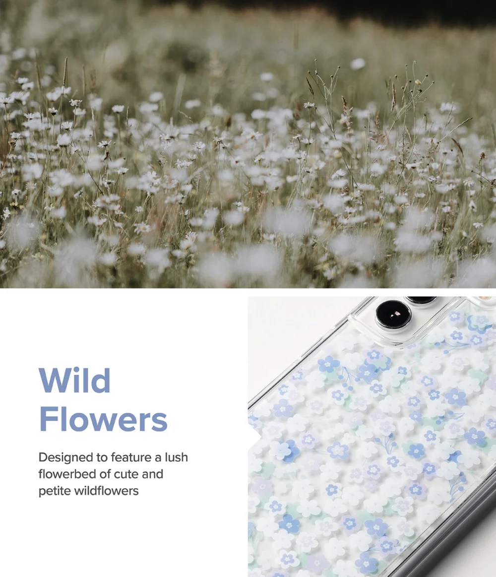 Ringke Fusion Design Armored Case Cover with Gel Frame for Samsung Galaxy S22 + (S22 Plus) transparent (Floral) (F593R31)eng
