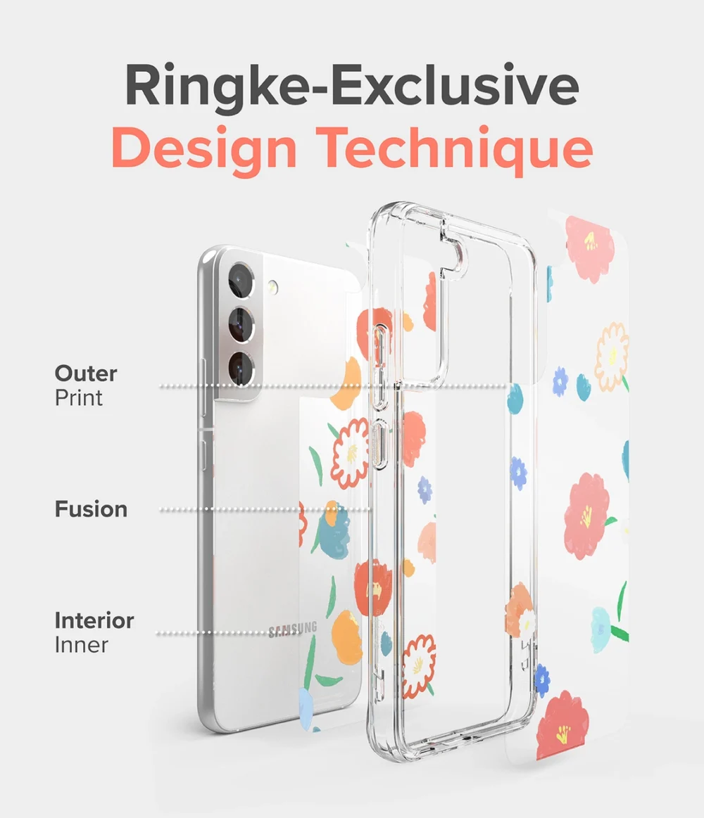 Ringke Fusion Design Armored Case Cover with Gel Frame for Samsung Galaxy S22 + (S22 Plus) transparent (Seoul) (F593R89)eng