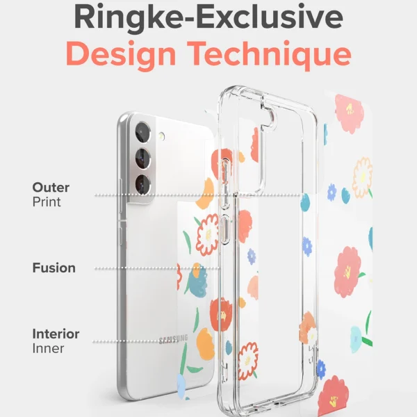 Ringke Fusion Design Armored Case Cover with Gel Frame for Samsung Galaxy S22 + (S22 Plus) transparent (Seoul) (F593R89)eng