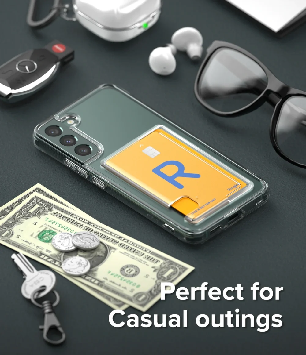 Ringke Fusion Card Case for Samsung Galaxy S22 + (S22 Plus) Card Wallet Documents Transparent (FCD593R52)eng