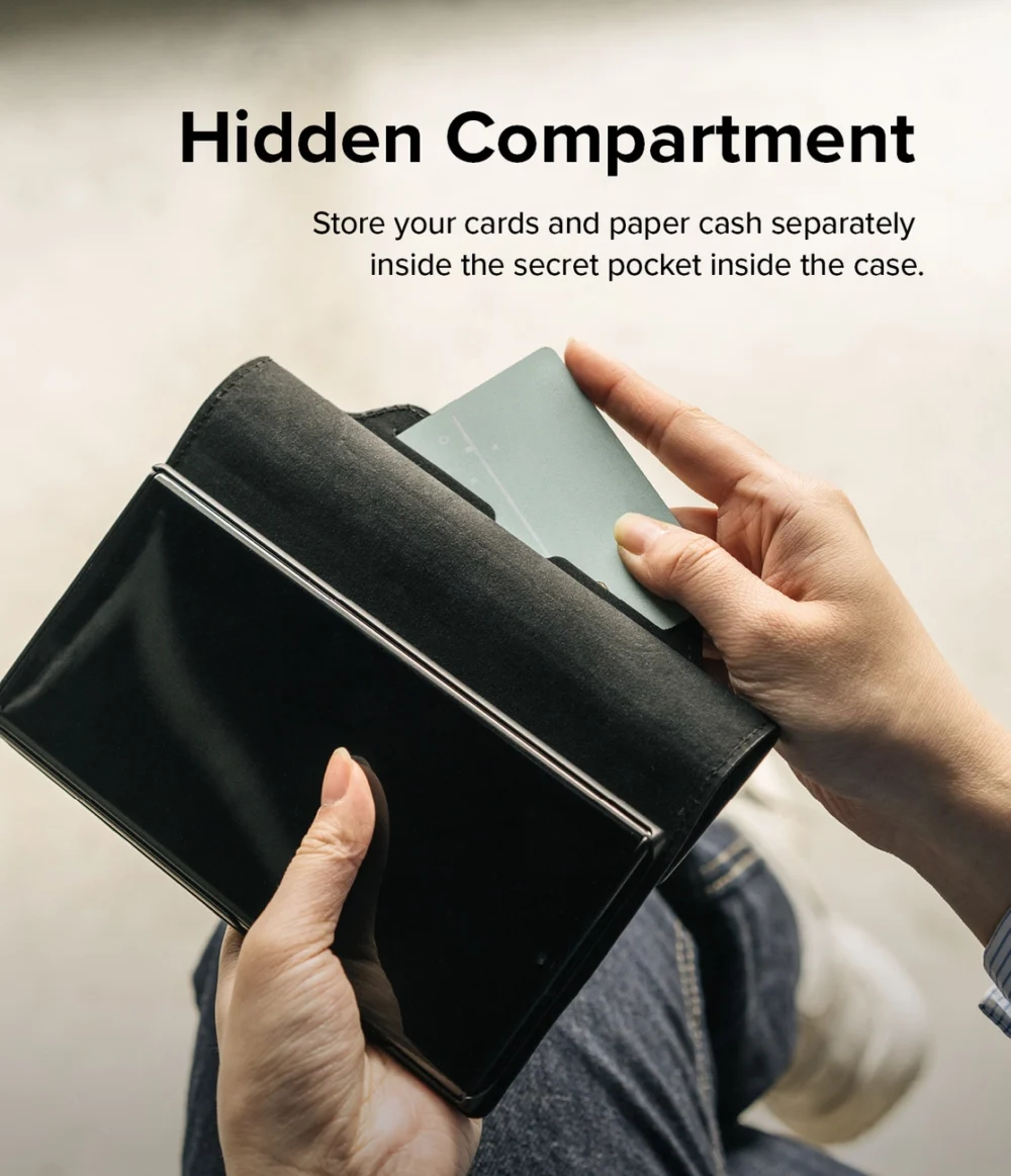 Ringke Folio Signature Flip Leather Case for Samsung Galaxy S22 + (S22 Plus) Black (FSS118R262)eng