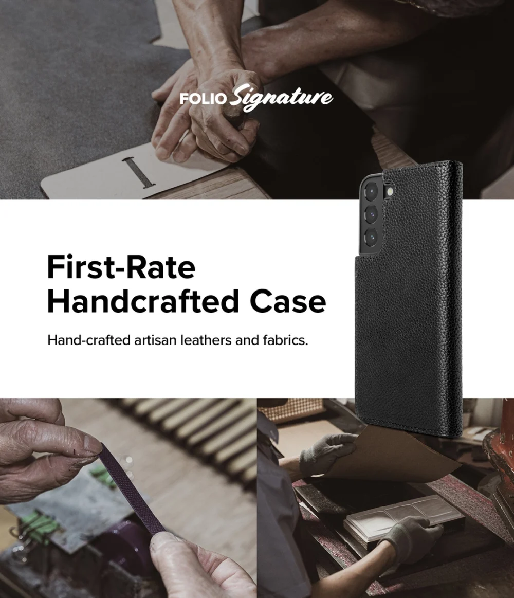 Ringke Folio Signature Flip Leather Case for Samsung Galaxy S22 + (S22 Plus) Black (FSS118R262)eng