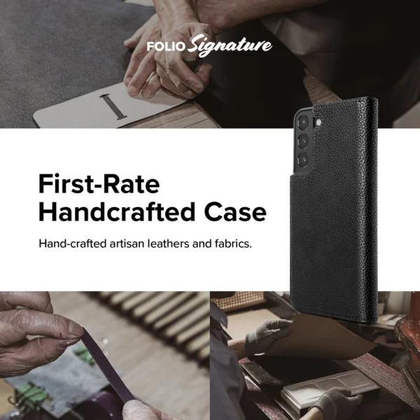 Ringke Folio Signature Flip Leather Case for Samsung Galaxy S22 + (S22 Plus) Black (FSS118R262)eng