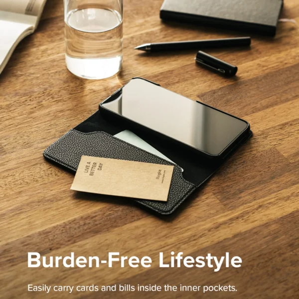 Ringke Folio Signature Flip Leather Case for Samsung Galaxy S22 + (S22 Plus) Black (FSS118R262)eng