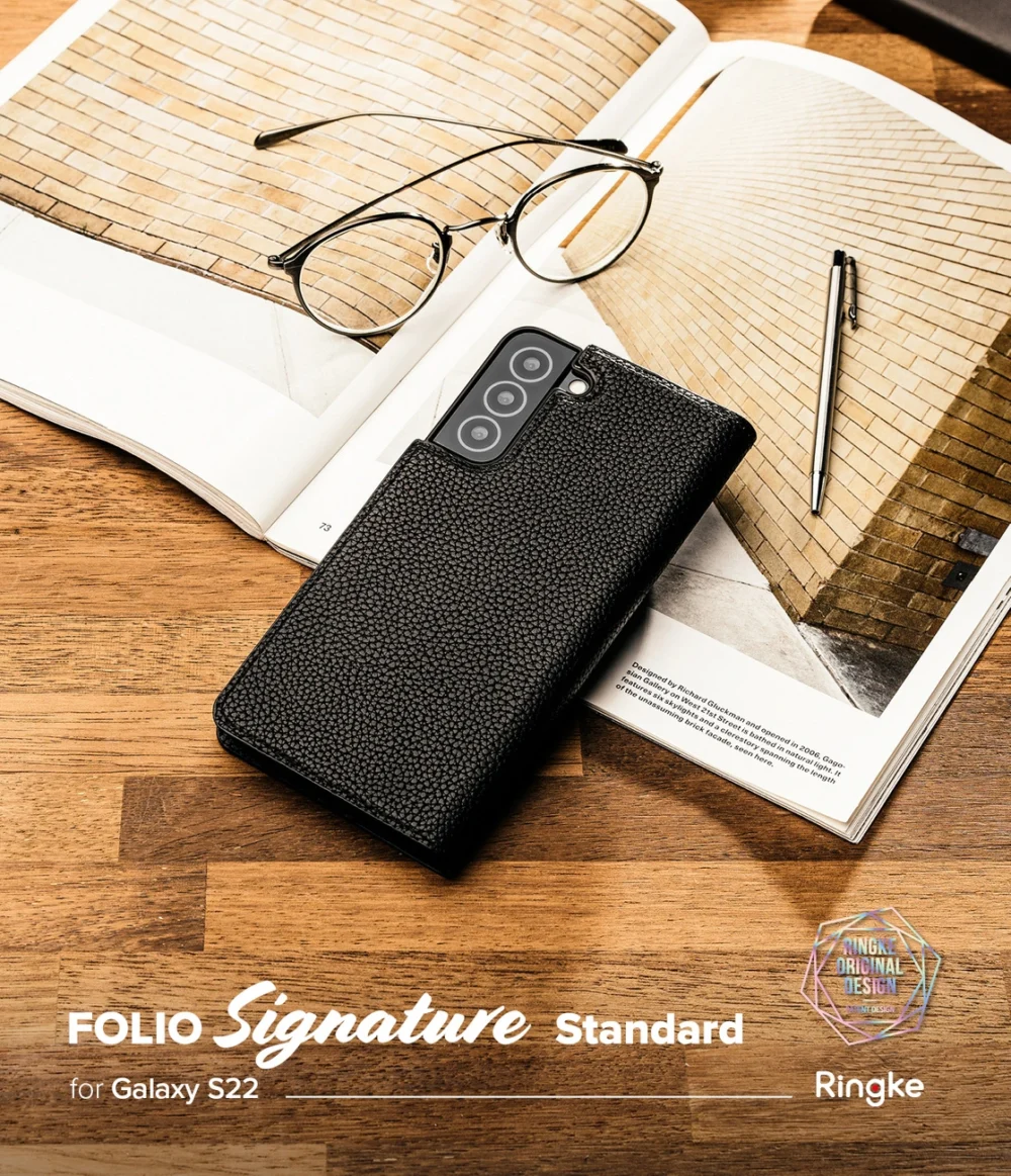 Ringke Folio Signature Flip Leather Case for Samsung Galaxy S22 Black (FSS119R263)eng