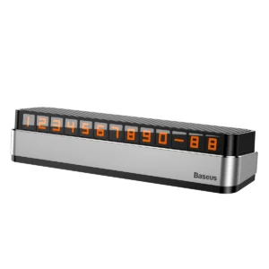 Baseus Moonlight Box Series silver parking number plate with telephone numbereng