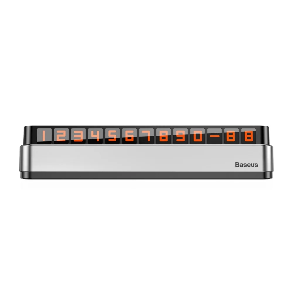 Baseus Moonlight Box Series silver parking number plate with telephone numbereng