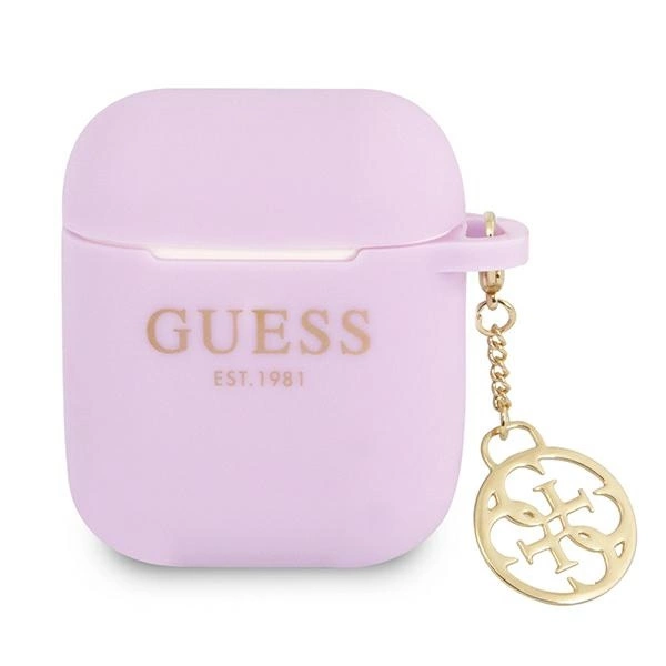 Guess GUA2LSC4EU AirPods 1/2 cover purple/purple Silicone Charm 4G Collectioneng