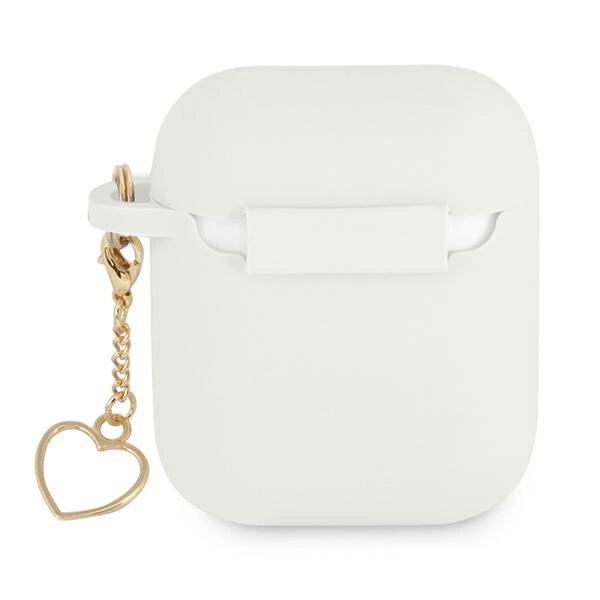 Guess GUA2LSCHSH AirPods 1/2 cover white/white Silicone Charm Heart Collectioneng