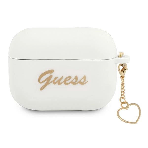 Guess GUAPLSCHSH AirPods Pro cover white/white Silicone Charm Heart Collectioneng