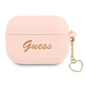 Guess GUAPLSCHSP AirPods Pro cover pink/pink Silicone Charm Heart Collectioneng