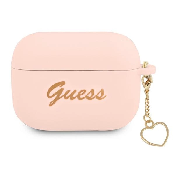 Guess GUAPLSCHSP AirPods Pro cover pink/pink Silicone Charm Heart Collectioneng