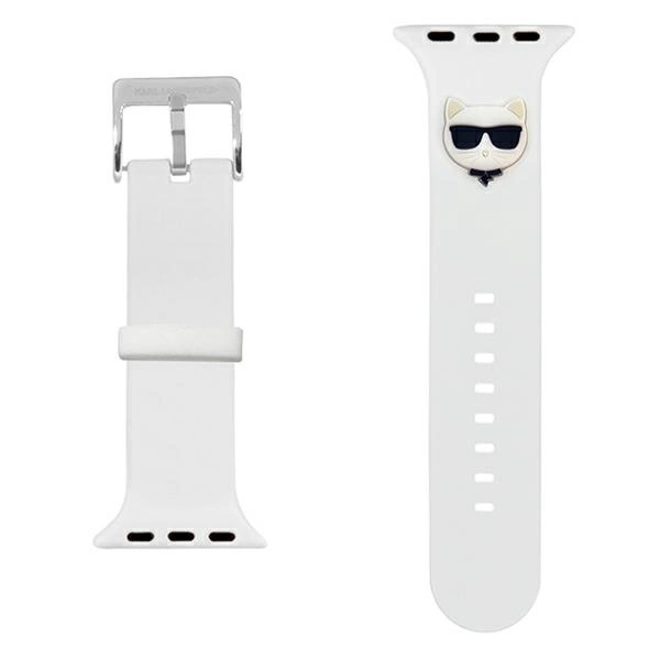 Karl Lagerfeld Silicone Choupette Heads Strap for Apple Watch 38/40/41mm - Whiteeng