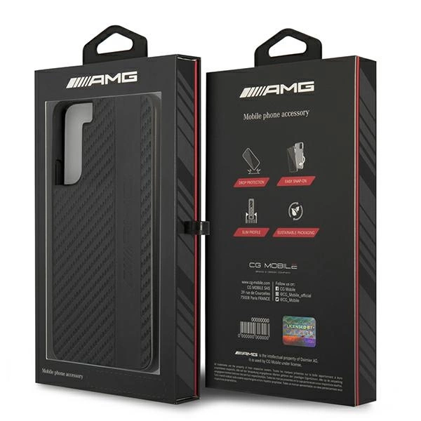 AMG AMHCS22MBLSCA S22+ S906 czarny/black hardcase Carbon Stripe&Embossedeng