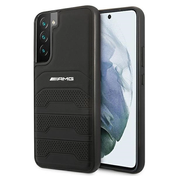 AMG AMHCS22MGSEBK S22+ S906 czarny/black hardcase Leather Debossed Lineseng